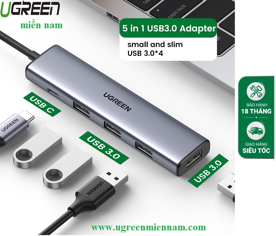 Bộ chia USB 3.0 ra 4 cổng USB 3.0 Ugreen 20805 – Ugreen Việt Nam